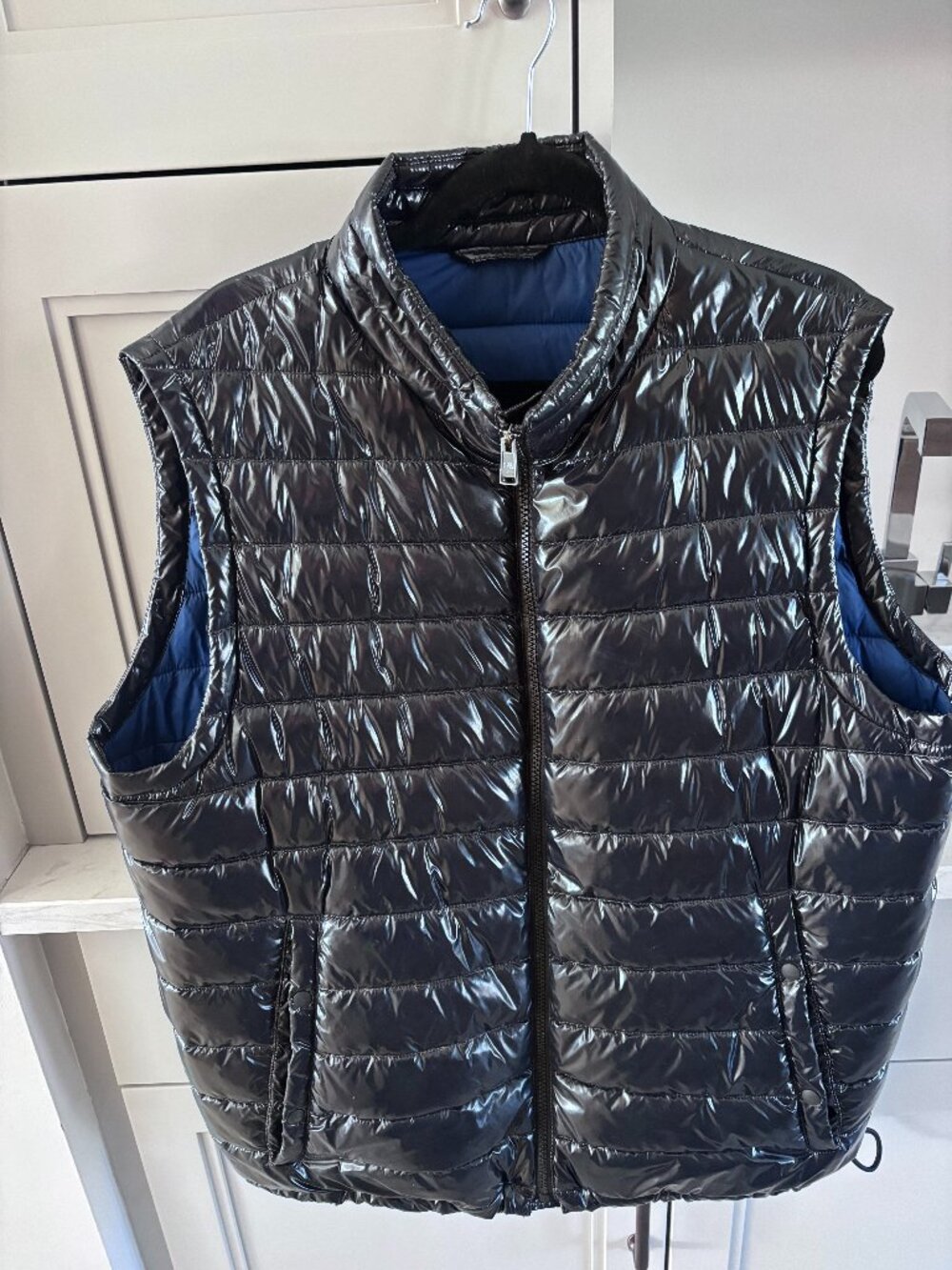 Men's Hugo Boss Black/Blue Shiny Vest - Size 44R